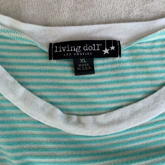 Living Doll Stripped Floral Lace Crop - Picture 2 of 6